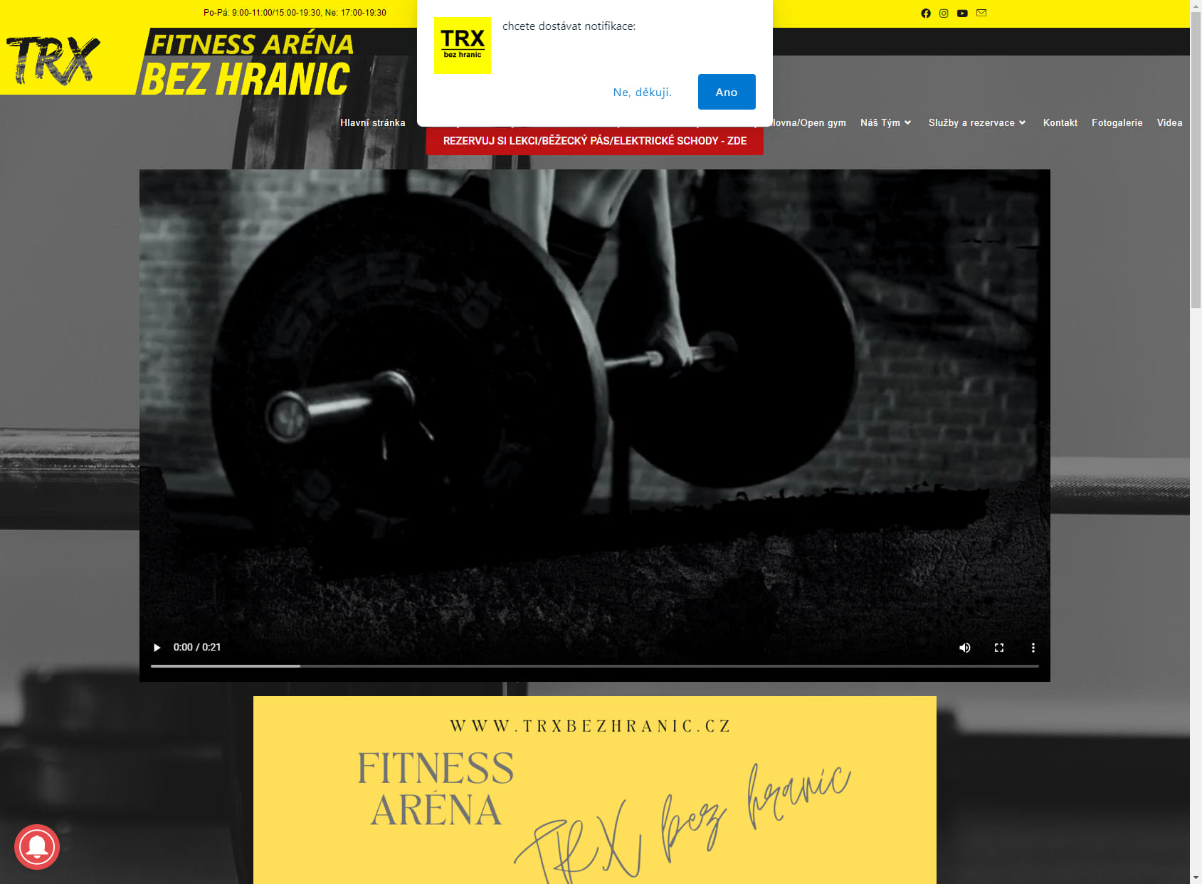 Fitness aréna - TRX bez hranic
