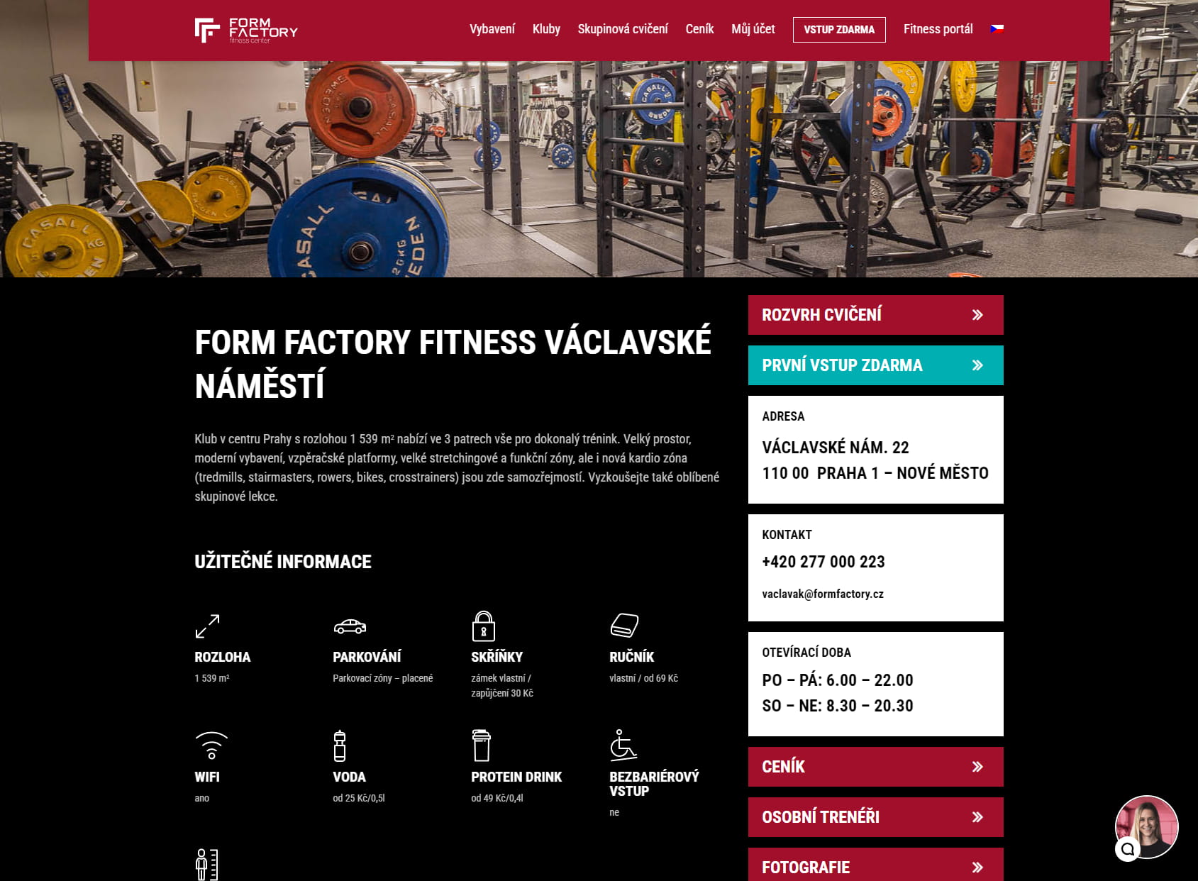 Form Factory Fitness Center Václavské náměstí