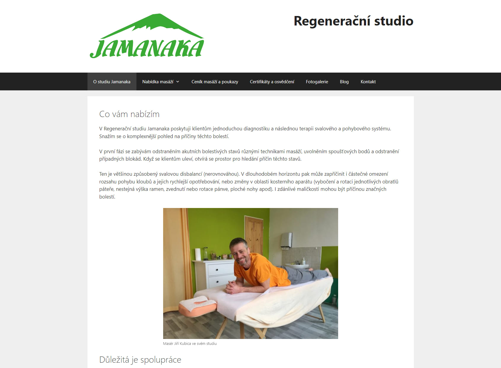 Masáže - Regenerační studio Jamanaka
