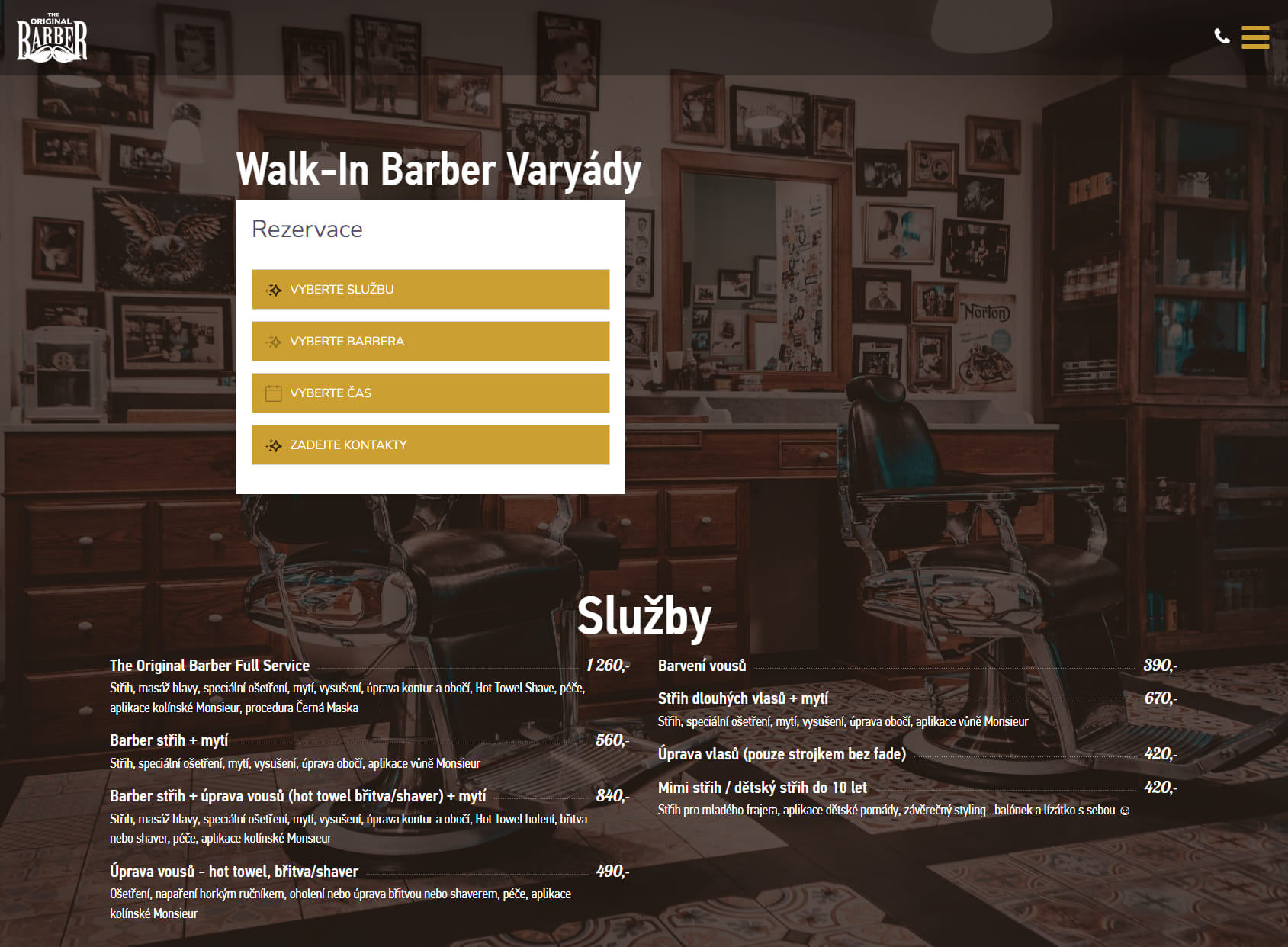 The Original Walk-In Barber Shop - OC Varyáda - Karlovy Vary