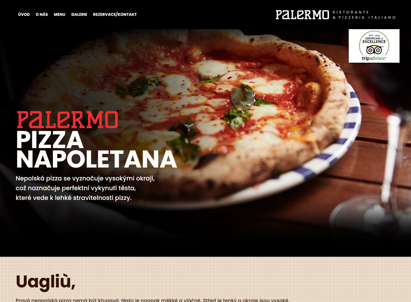 Ristorante pizzeria Palermo - pizza napoletana, pravá neapolská pizza z pece na dřevo