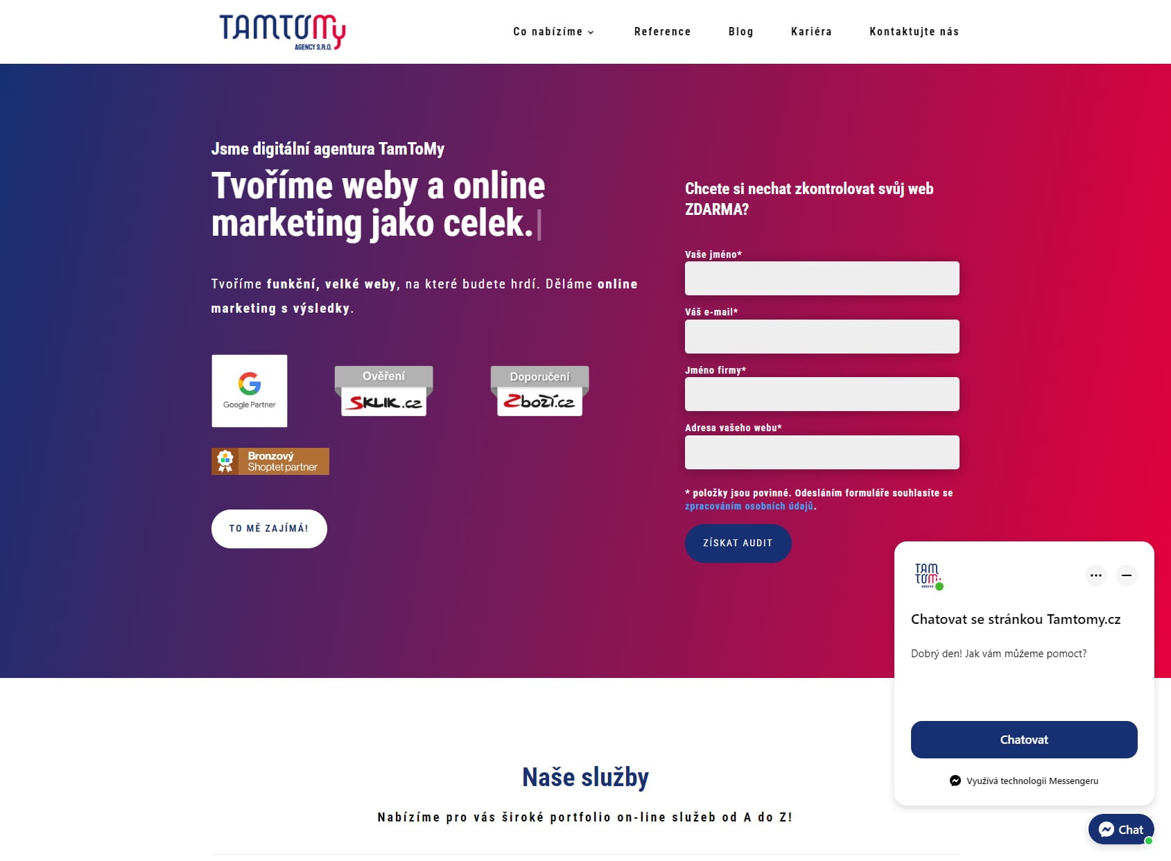 TamToMy | Tvorba webových stránek | Online marketing